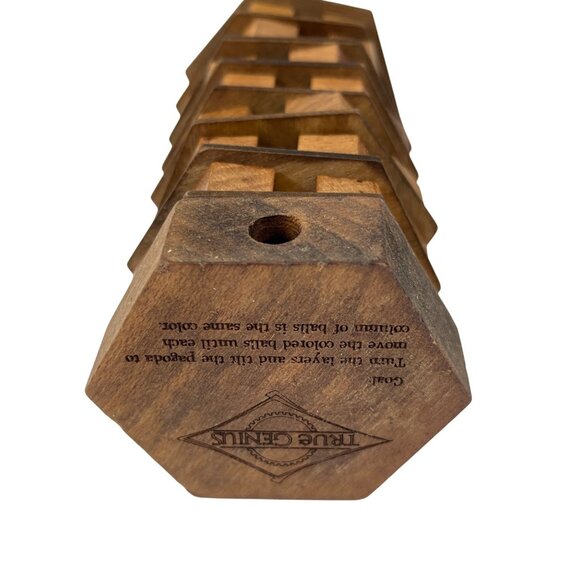 True Genius Wooden Aztec Ghost Tower Puzzle Brain Teaser Ages 8+ Difficulty 34g - Picture 3 of 9